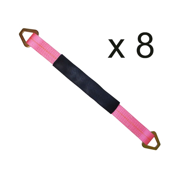 2" x 21" Axle Straps w/ Sleeve & D Rings, WLL: 3, 333 lbs., PK8